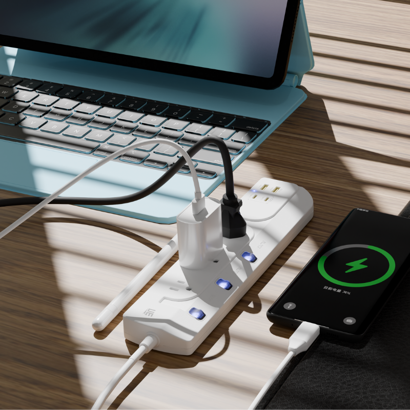UE Electronic 65W Type B 7 in 1 GaN USB Extension Socket