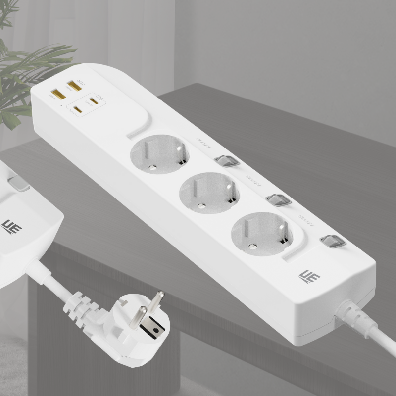 UE Electronic 65W Type F 7 in 1 GaN USB Extension Socket